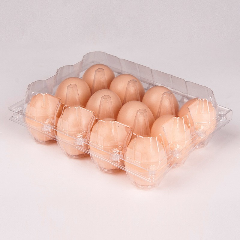 直供12枚中号高扣鸡蛋托PVC透明禽蛋包装商场通用款