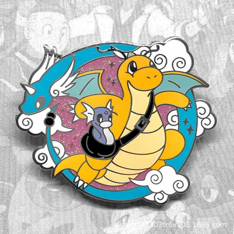 丽煌卡通动漫设计感背包小火龙胸针时尚百搭动漫服饰合金别针徽章