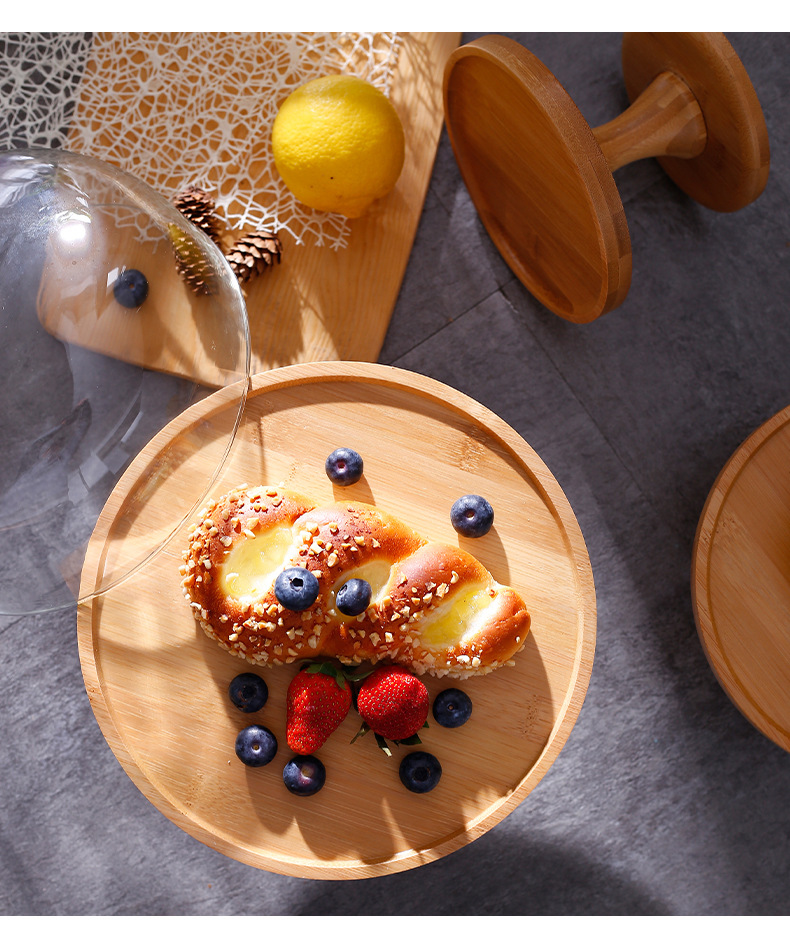 蛋糕托盘旋转摆台生日派对甜品台面包盘展示商用高脚拍照ins风