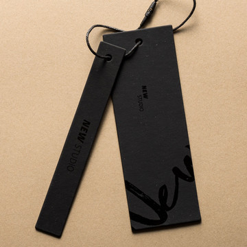 高端特种纸吊牌定 做服装店黑色挂牌衣服潮牌商标 现货通用吊卡