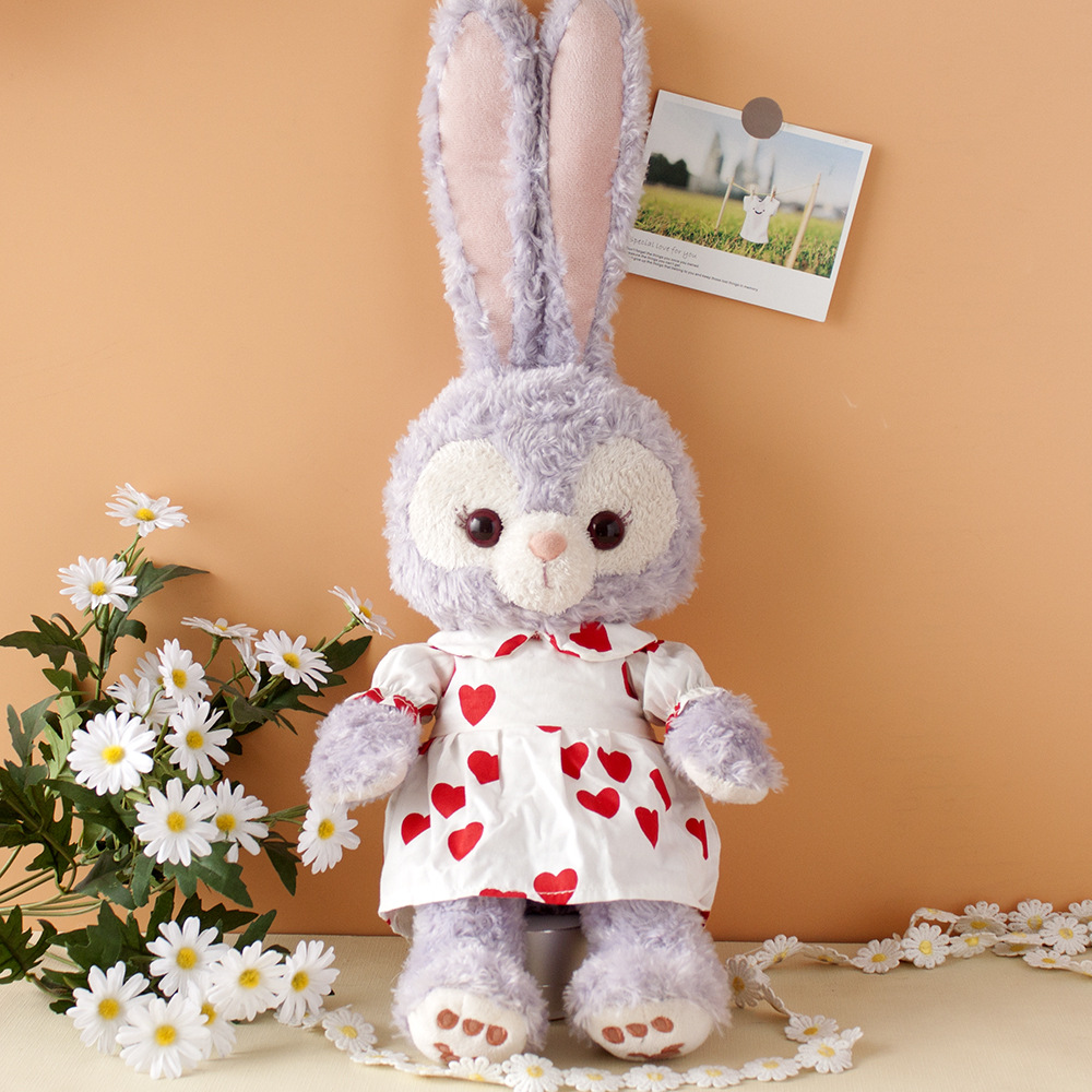 星黛露娃娃衣服白底爱心连衣裙着替stella芭蕾兔毛绒公仔玩具娃衣