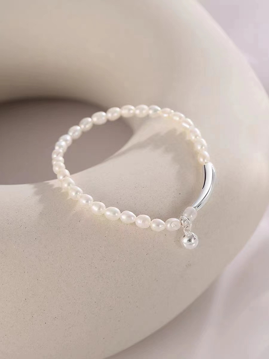 jewelry s925 silver eggplant natural pearl bracelet women‘s high sense new fashion beaded bracelet