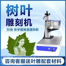 树叶雕刻照片机器汉工机激光机可乐陶瓷光纤激光打标机