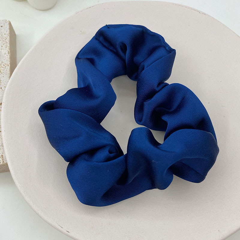 ins风温柔丝质光泽感蓝色大肠圈韩国扎马尾发圈发绳扎丸子头头绳