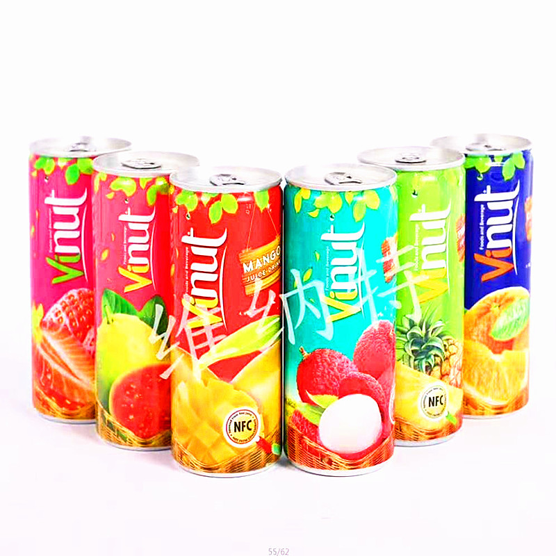 越南nfc果汁果肉饮料250ml*24/箱山竹荔枝草莓苹果菠萝柑橘苹芒果