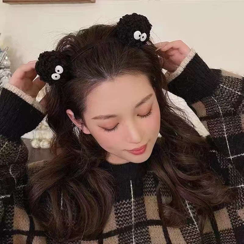 Black Briquette Headband Autumn and Winter Instafamous Hairband Women's Face Wash All-Match Headdress 2023 New Outing Cute Headband