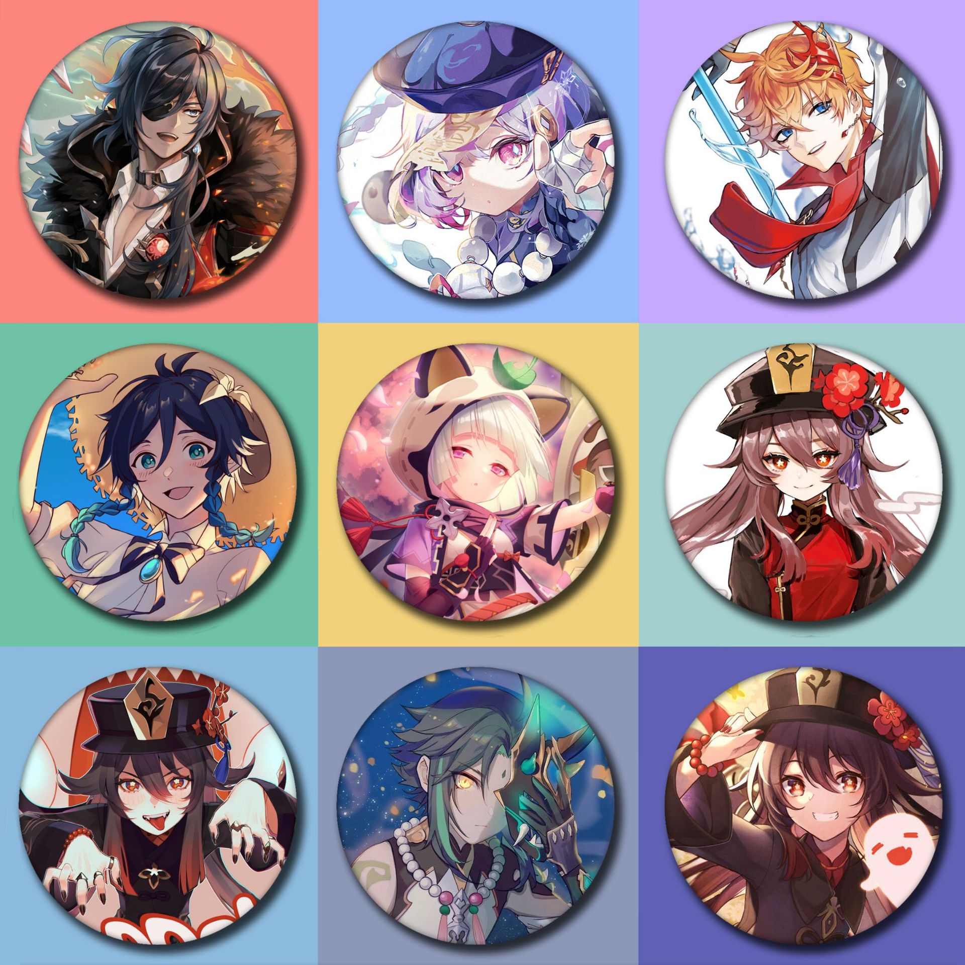 新款 原神动漫周边二次元吧唧徽章甘雨刻晴徽章原神(131-156)