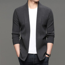 新款中年男士秋冬季韩版潮流帅气个性上衣服男修身针织衫一件代发
