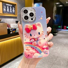 适用iPhone14蓝光手机壳苹果15promax可爱猫13全包12水钻14pro韩