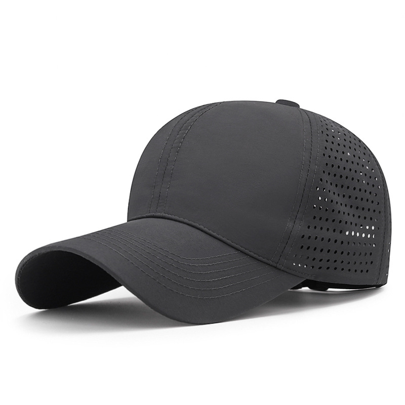 Quick-Drying Perforated Peaked Cap for Women Spring and Summer Sun Protection Soft Top Breathable Sports Travel Ultra-Thin Face-Looking Small Baseball Cap for Men