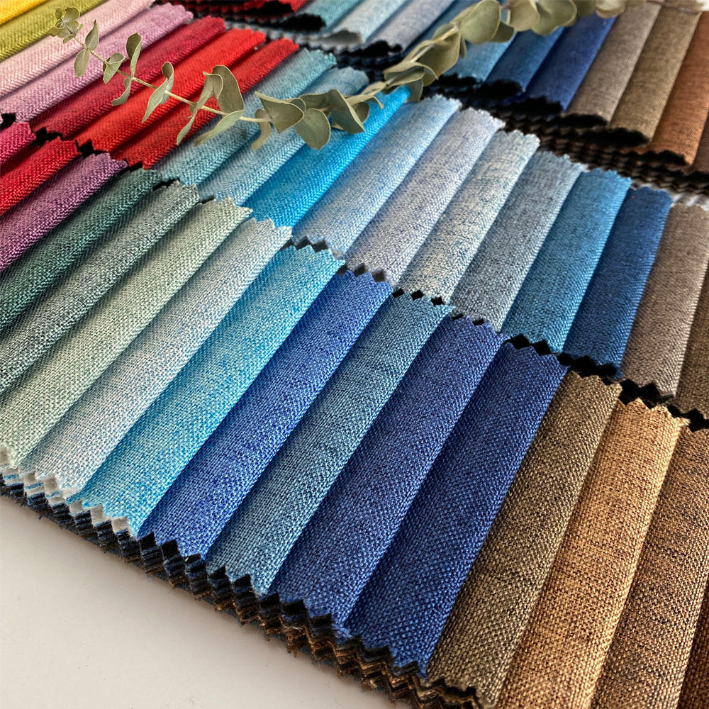 现货细麻沙发布300d仿棉麻纯色平纹涤纶布料抱枕靠垫全涤面料批发