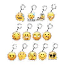 搞笑双面贴纸emoji表情钥匙扣挂件