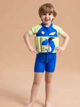 新款儿童浮力泳衣男童短袖平角裤连体泳衣婴幼儿游泳衣