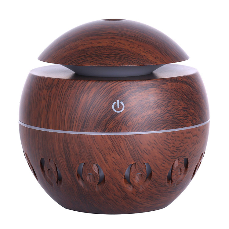 5V Wood Grain Hollow Star Moon Humidifier Creative Colorful Transparent Mini Portable 130ml Aroma Diffuser