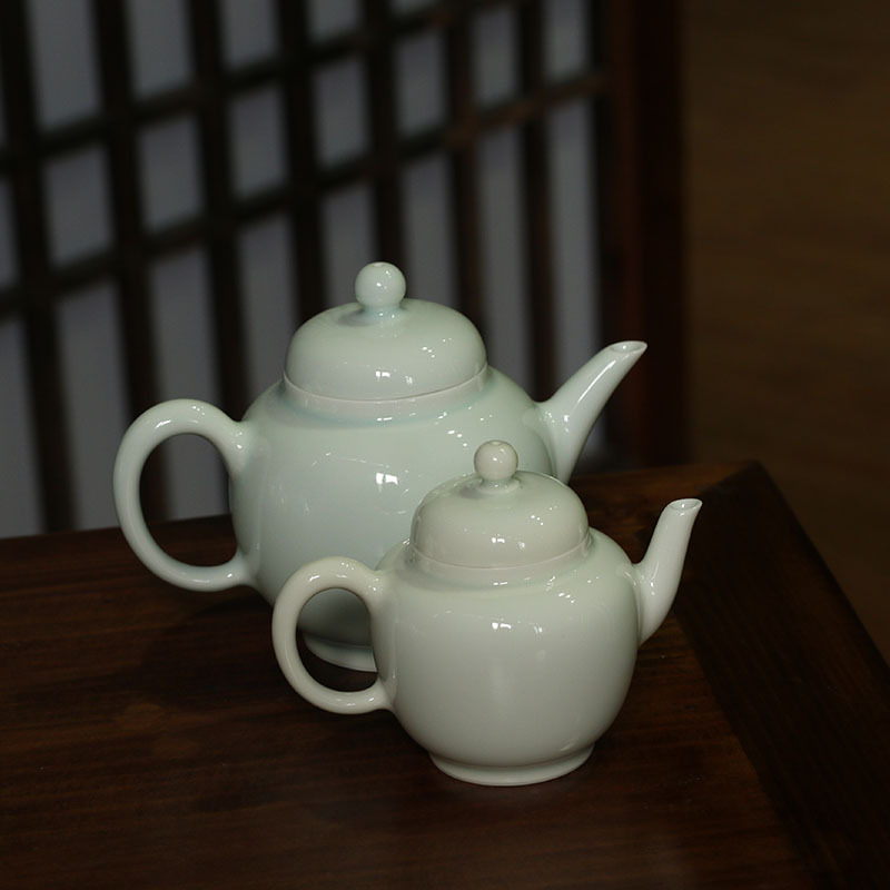 草木灰釉小瓷壶 景德镇色釉单人泡茶壶 功夫茶具手执泡茶迷你壶