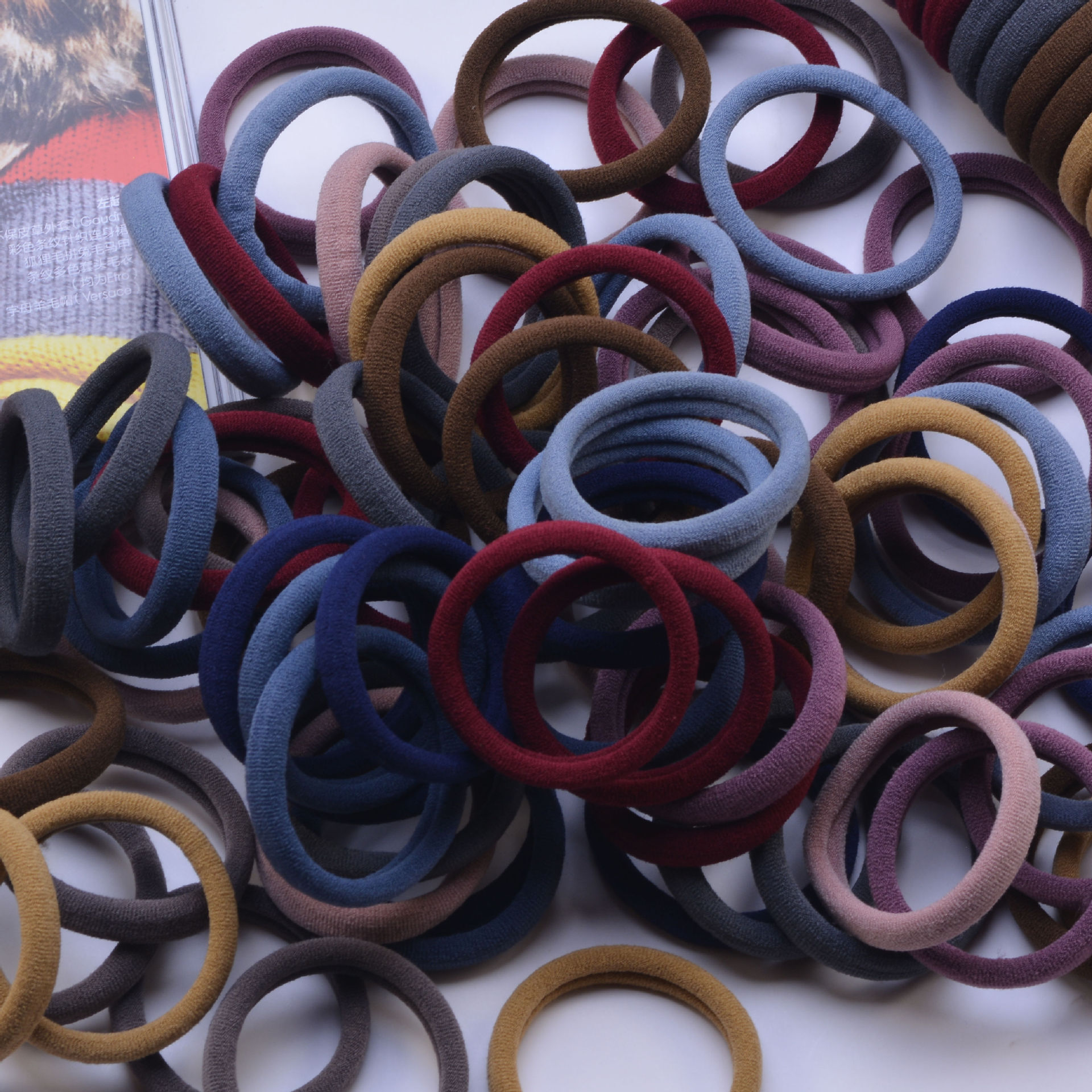 100 Bagged Nylon Elastic Seamless Ponytail Hair String Female Student Hair Tie Towel Ring Wholesale Hair Ring