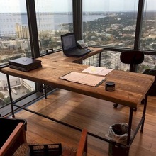 桌子复古怀旧定大小美式复古茶楼办公设计师转角loft工作台批发