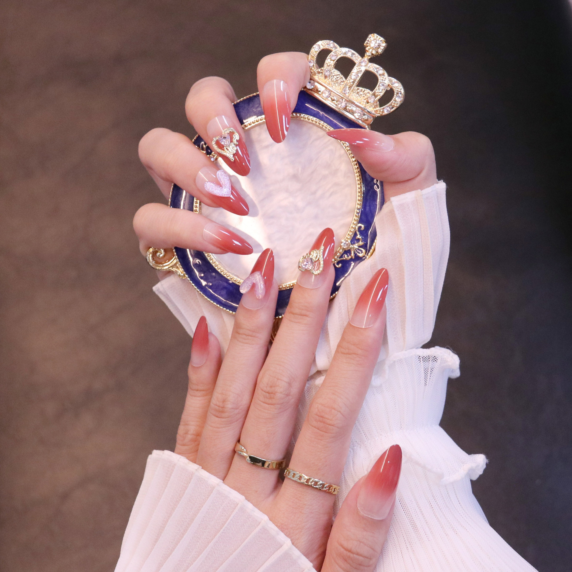 美甲贴片穿戴甲成品可拆卸指甲贴渐变色甲片假指甲贴片工厂批发