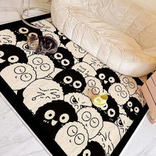 客厅沙发地毯黑白可爱地垫北欧现代卡通家用卧室茶几毯满铺床涛