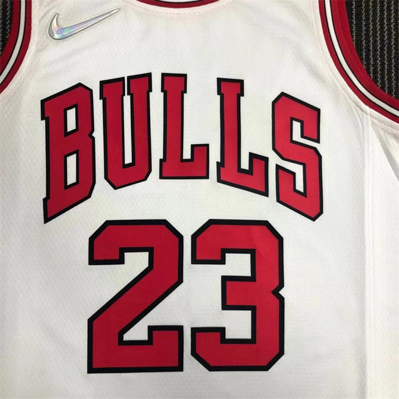 75周年 bulls 白色 23号 乔丹8号拉文立体标nba球衣一件代发