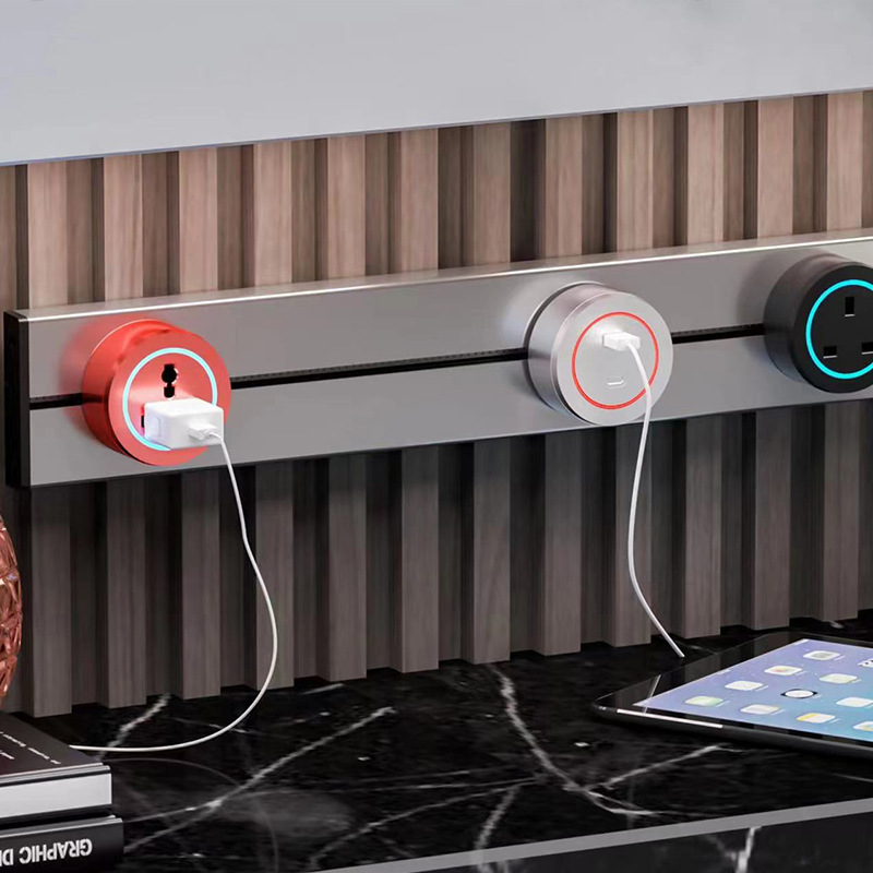 可移动电力轨道插座滑动式客厅卧室厨房专用导轨明装插排拖线爆款