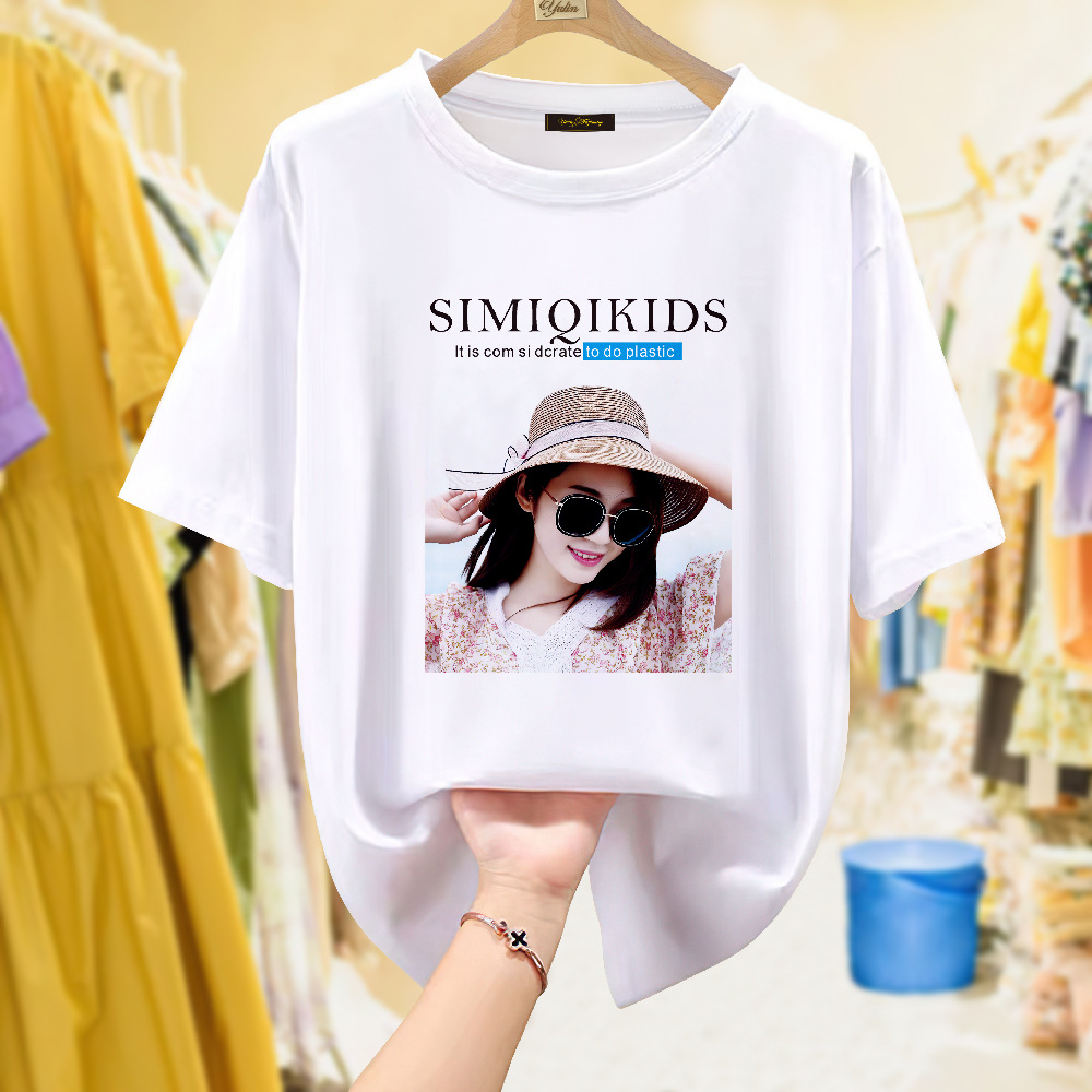 女士长t恤短袖图片