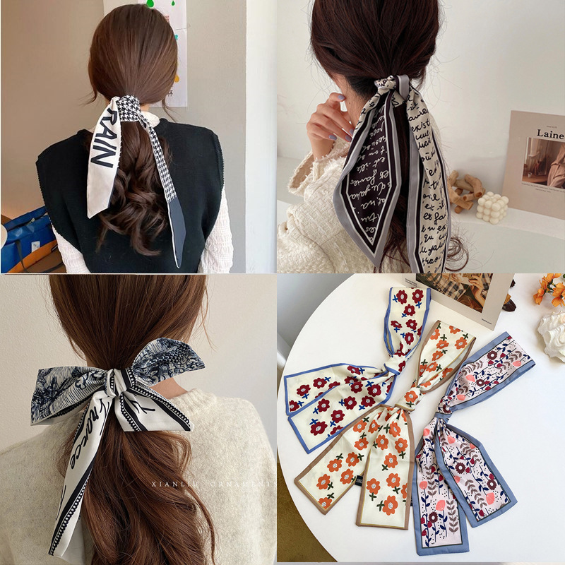 2021 New Korean Style Scarf Hair Band Summer Thin and All-Matching Hair Accessories Girls Hair Tie Headband Ribbon Headdress