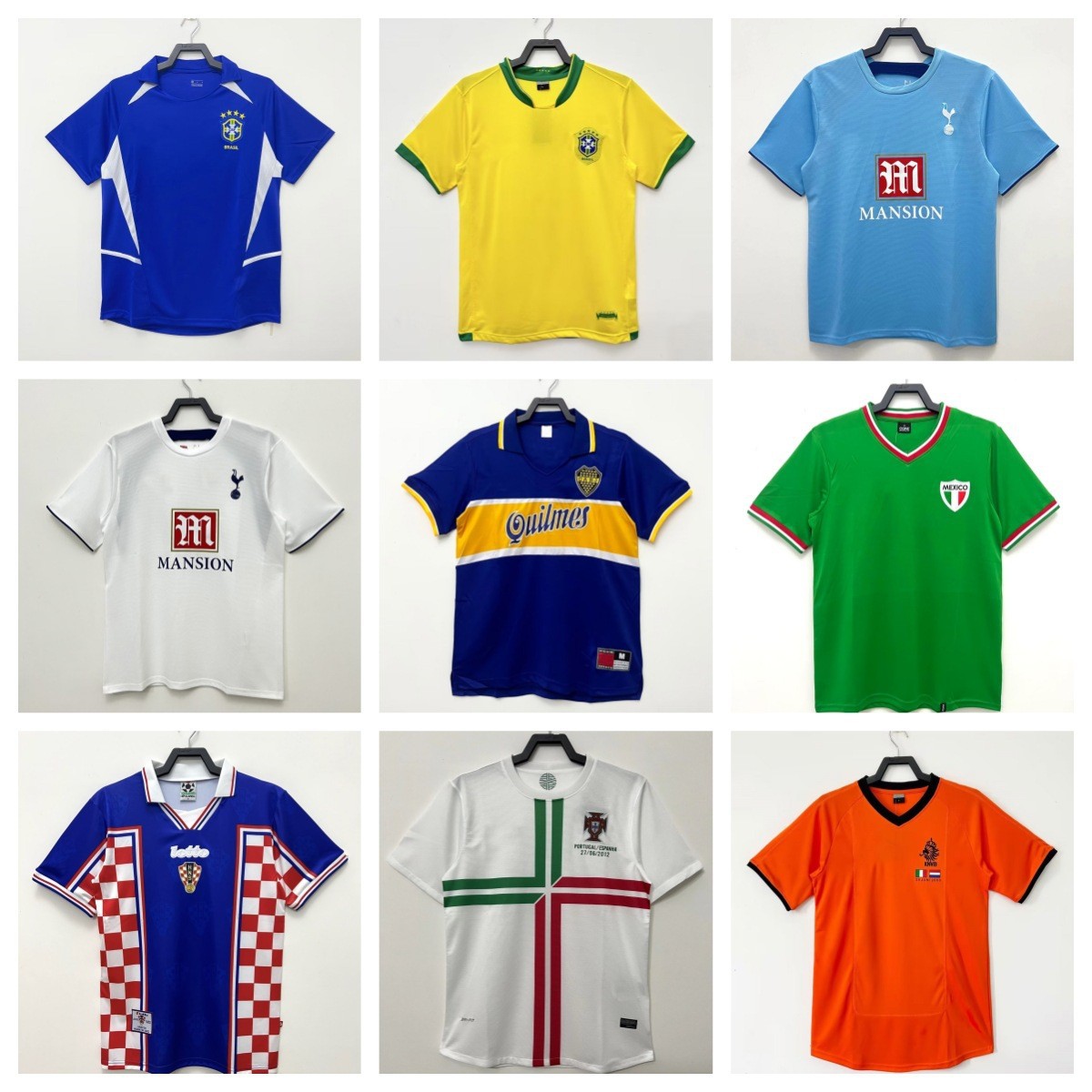 复古国家队英格兰阿根廷巴西威尔士荷兰墨西哥爱尔兰球衣承接代发