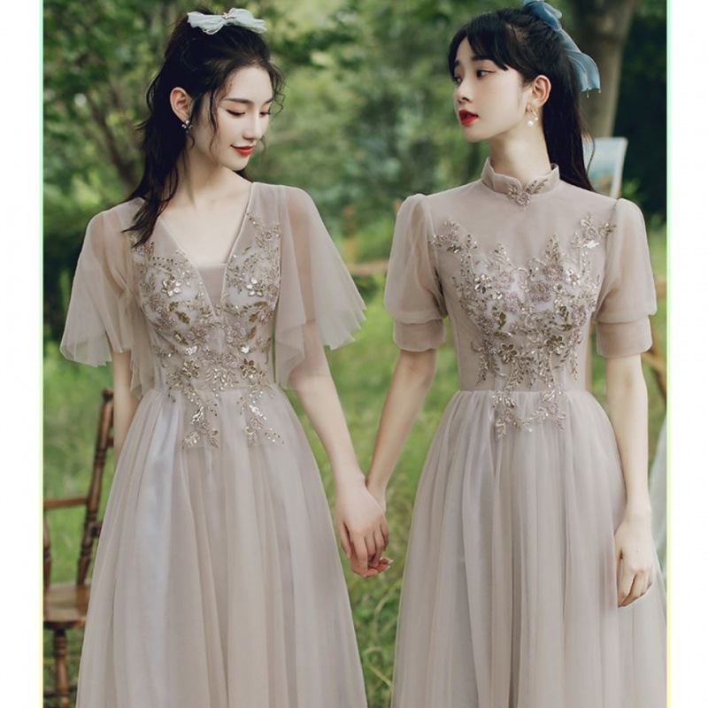 伴娘服2021年新款婚礼闺蜜装姐妹团晚礼服裙女长款仙气质显瘦遮肉