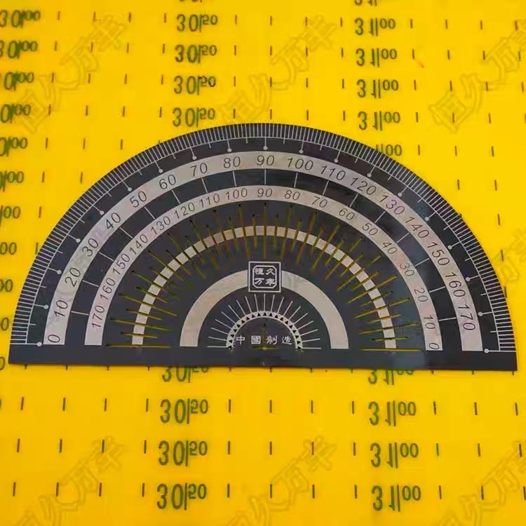 电镀黑钢半圆刻度盘 半圆量角器 激光打标刻度盘125x68x1-阿里巴巴