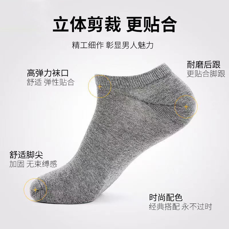 Socks Men's Socks Spring and Summer Solid Color Men's Thin Breathable Ankle Socks New Non-Slip Sports Socks Invisible Men's Socks