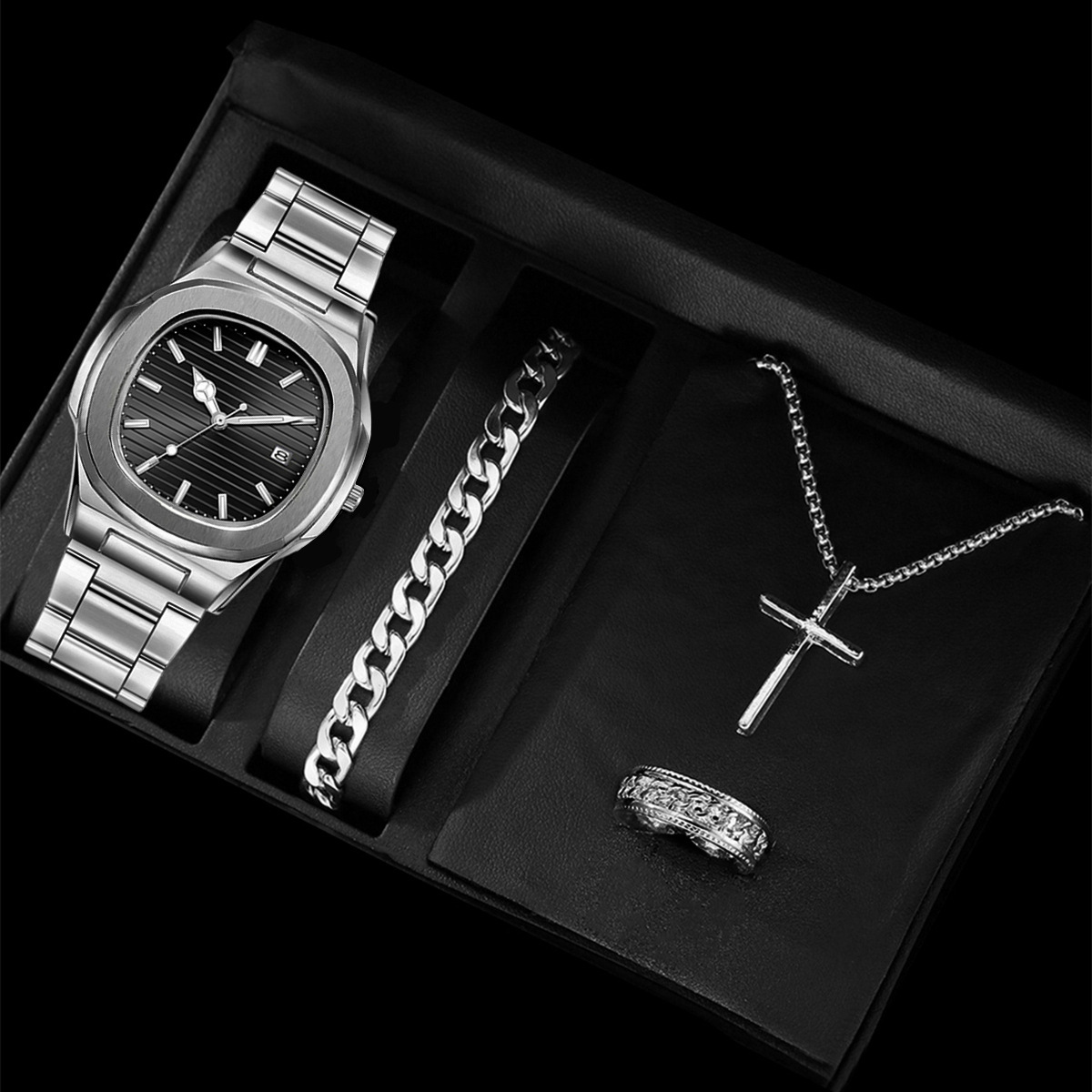 瑞士正黑水鬼男士手表机械表男学生动防水夜光钢带石英腕表