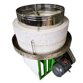 磨辣椒磨面辣椒酱电动石碾子芝麻酱花生酱电动石磨艾绒石磨机