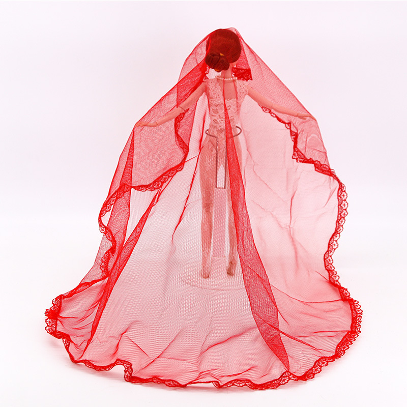 头纱直径60厘米,大花边白色头纱直径60厘米,大花边粉色头纱直径60厘米