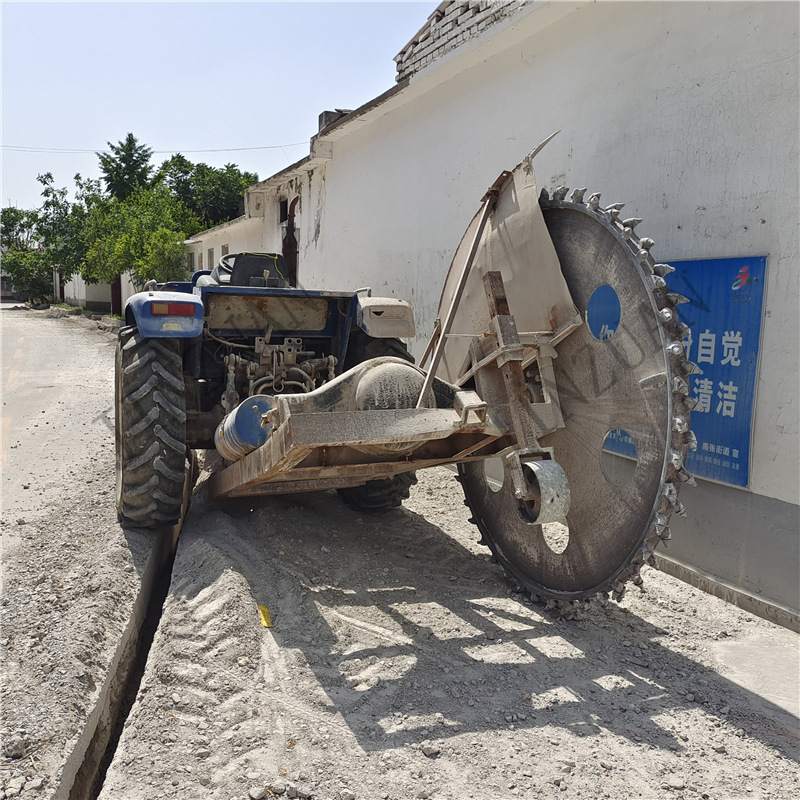 定做深沟开槽机小型拖拉机挖沟机新圆盘子弹头开槽机混凝土开沟机