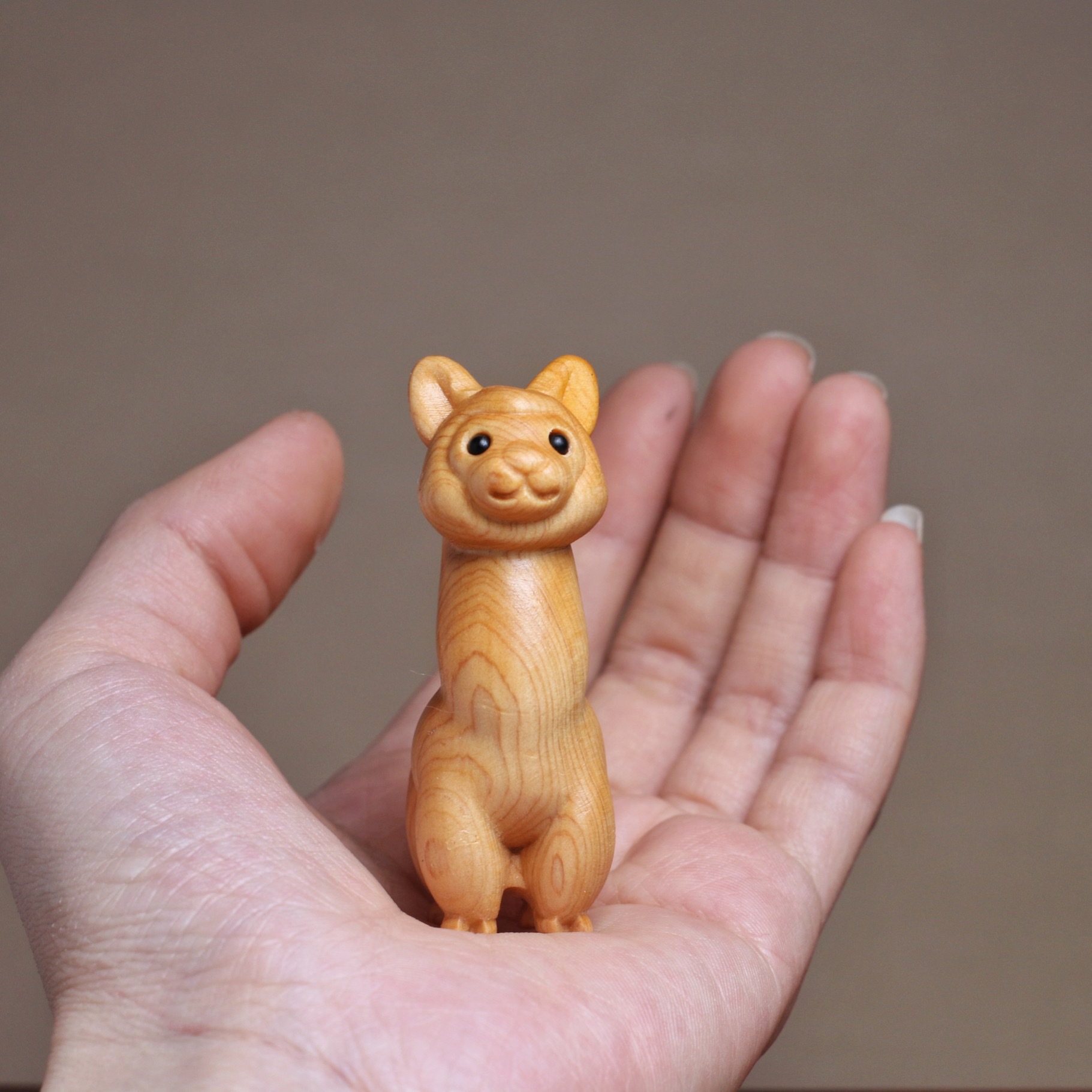 崖柏创意木雕小动物儿童可爱羊驼送礼文玩摆件工艺品礼品手把件羊