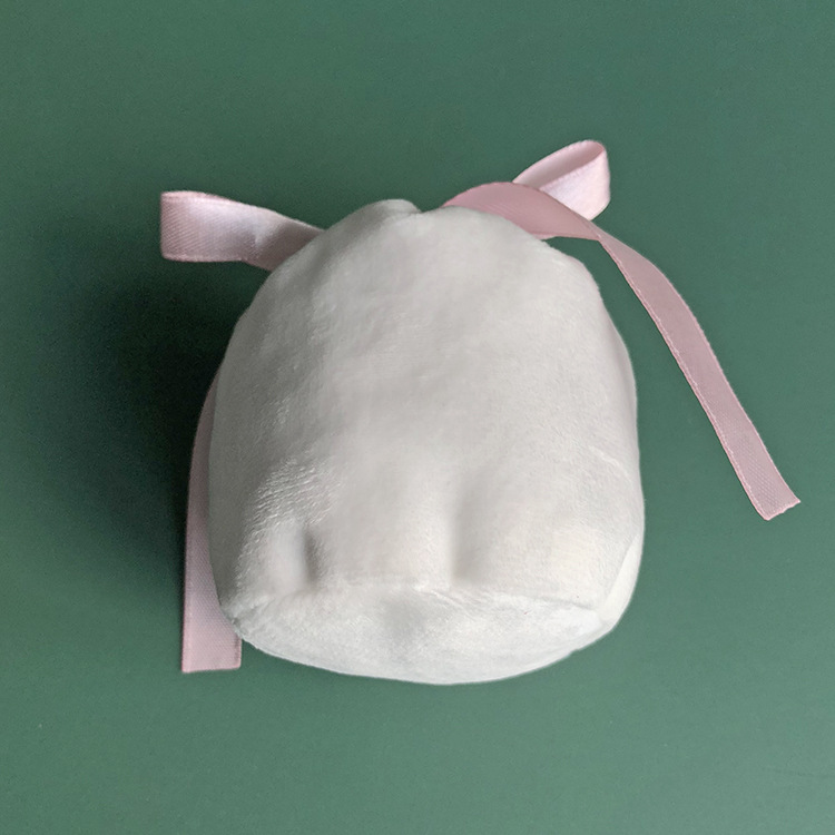 精美白色香氛圆底绒布束口袋 定制logo尺寸圆筒丽丝绒抽绳礼品袋