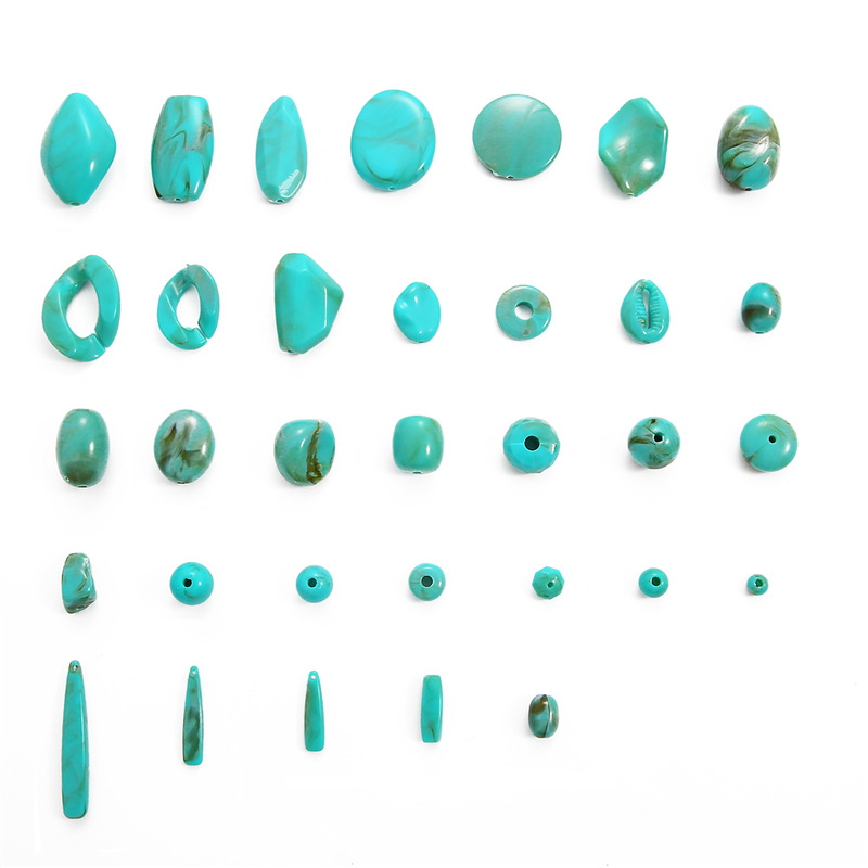 DIY Handmade Beads Acrylic Imitation Turquoise Beads Scattered Beads Adult Bracelet Necklace Woven Plastic Bead