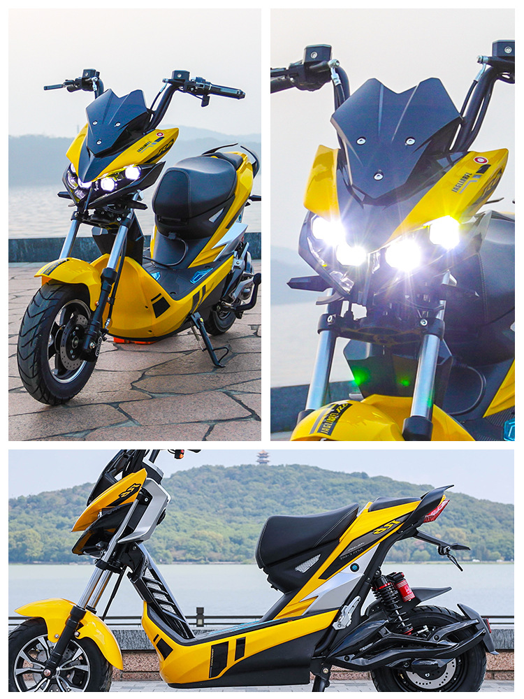 极客电瓶车电动车改装新款x战警踏板电摩摩托车高速双人成人中置