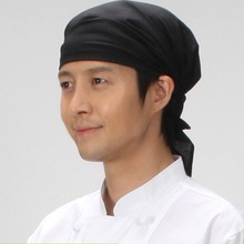韩版厨师头巾厨房食堂防油烟清扫卫生男女同款餐厅帽多色涤棉