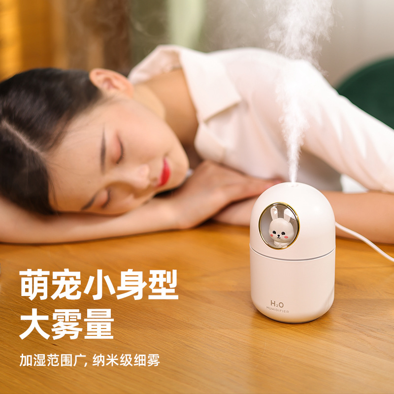 New Usb Home Humidifier Mini Desktop Bedroom Small Air Spray Water Replenishing Instrument Creative Gift Logo