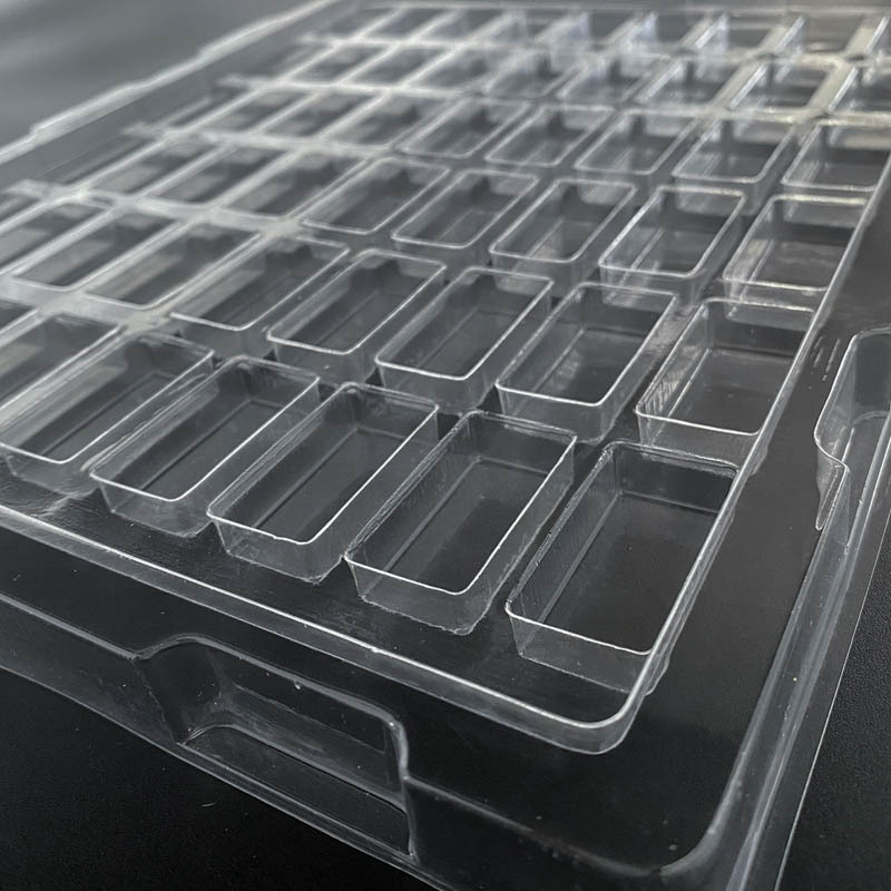 全新现货54格透明pet通用型吸塑托盘精密五金汽车零件出货吸塑盘