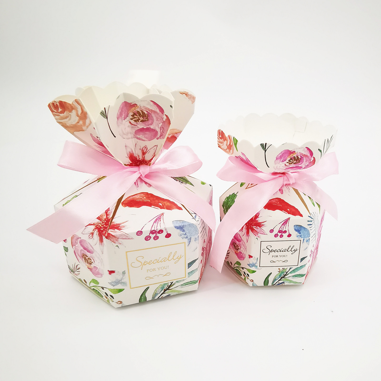 六边形花瓶喜糖盒子结婚回礼大号礼物包装盒子欧式森系喜礼桌糖包