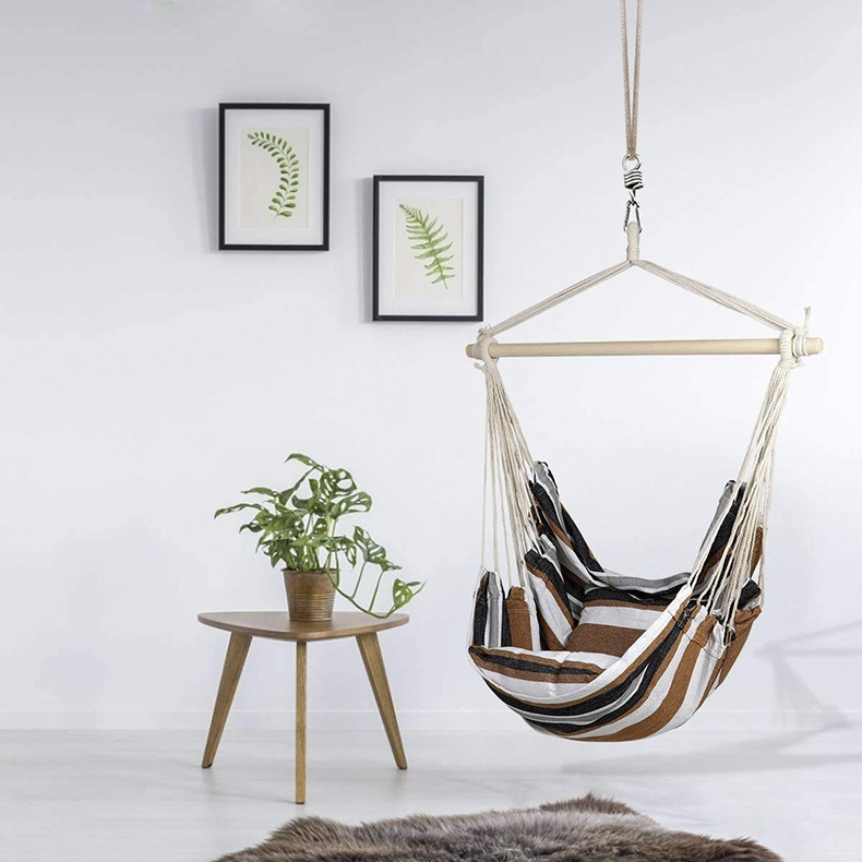 Student Dormitory Glider Indoor Glider Outdoor Hanging Chair Glider Dormitory Wooden Stick Tassel Glider Hanging Basket Swing