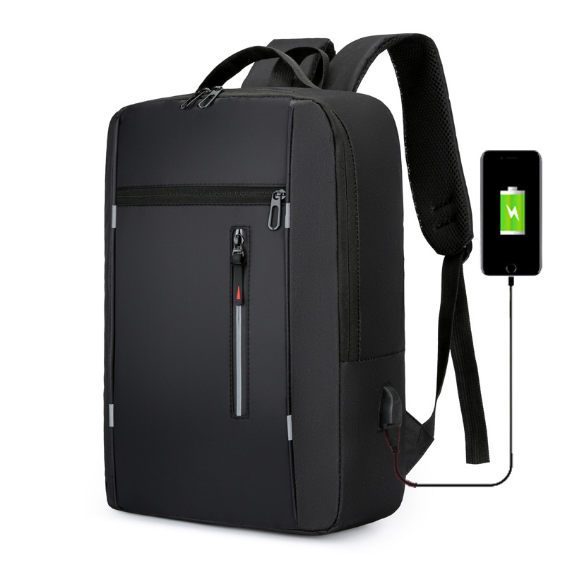 Cross-Border New Arrival Backpack Simple USB Charging Business Computer Bag Men's Multi-Functional Student Large Capacity Schoolbag