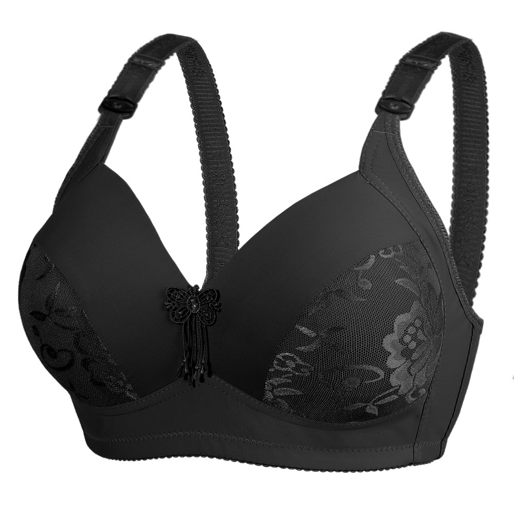 Cross-Border plus Size Large Cup Middle-Aged and Elderly Bra D Cup Mother Underwear Female Wireless Thin Bra One Piece Dropshipping