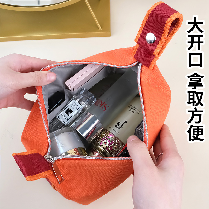 Simple and Portable Portable Canvas Bag Lunch Box Bag Large Capacity Cosmetic Bag Wholesale High Sense Buggy Bag Wash Bag