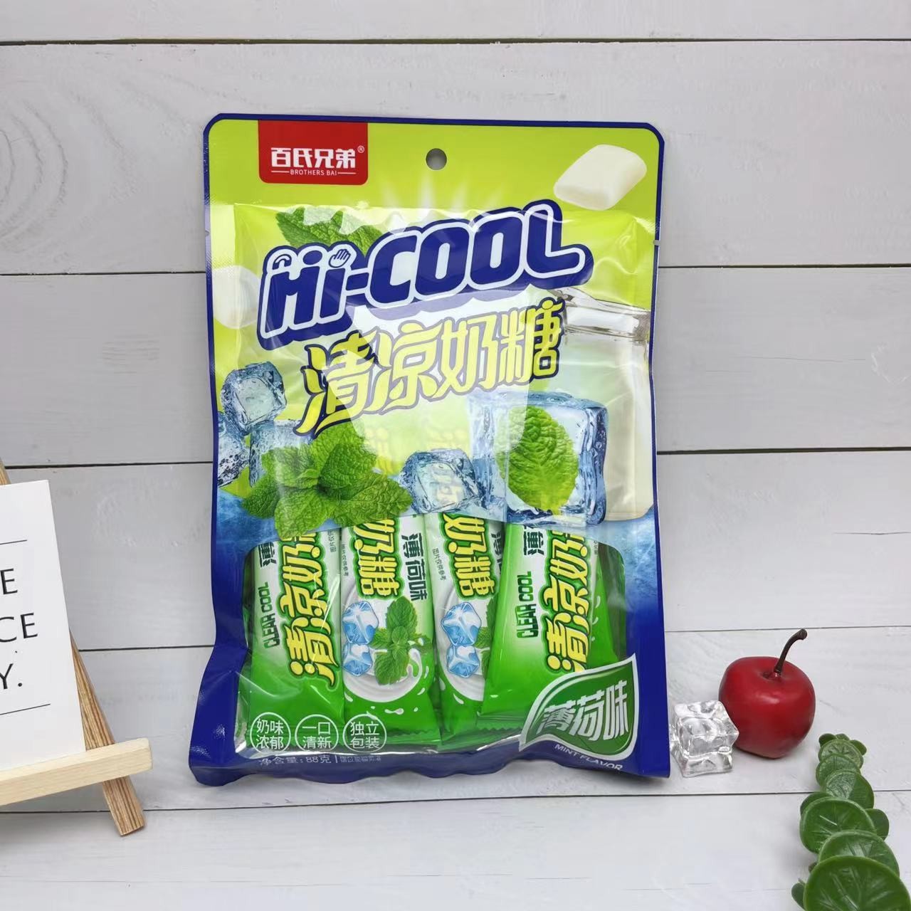 百氏兄弟 88g薄荷味清凉奶糖儿童解馋零食居家办公休闲糖果食品批