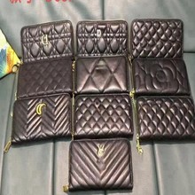 拉链钱包小香鱼子酱长款钱包菱格条纹戴妃多功能钱包钱夹经典手拿