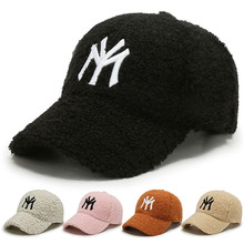 新款羊羔毛帽子女秋冬季韩版鸭舌帽ins网红泰迪绒加厚保暖棒球帽